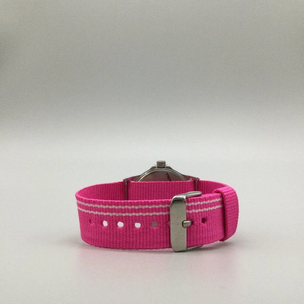Timex Girls Watch 31mm Floral Dial Pink Nylon Indiglo WR 30M New Battery